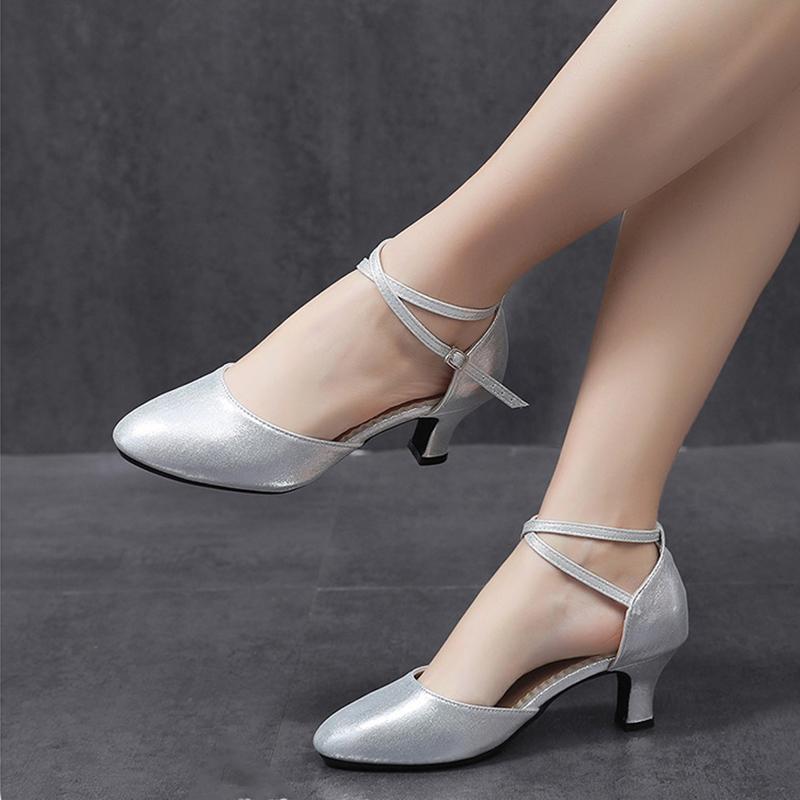 Women's Leatherette 3.5cm/5.5cm Heels Rubber Sole Swing Dance Shoes Ballroom Dance Shoes Modern Shoes