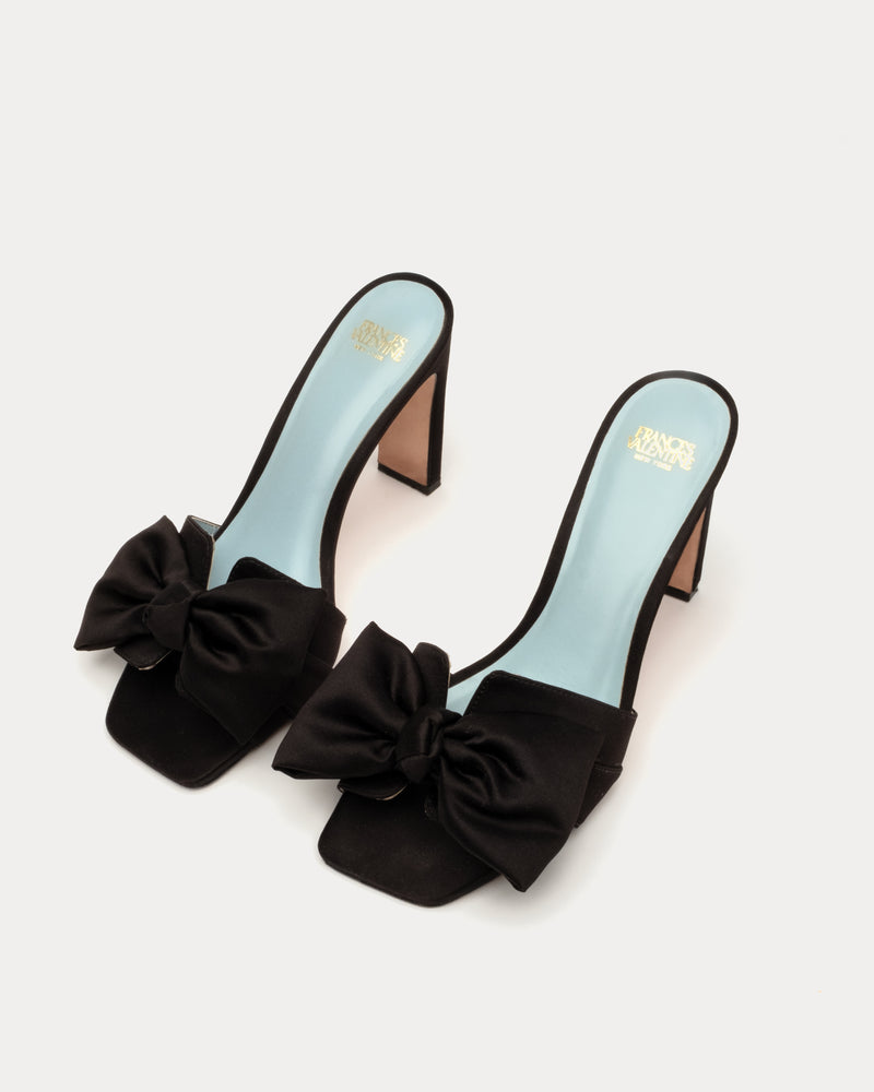 Hilary Satin Heel - Black