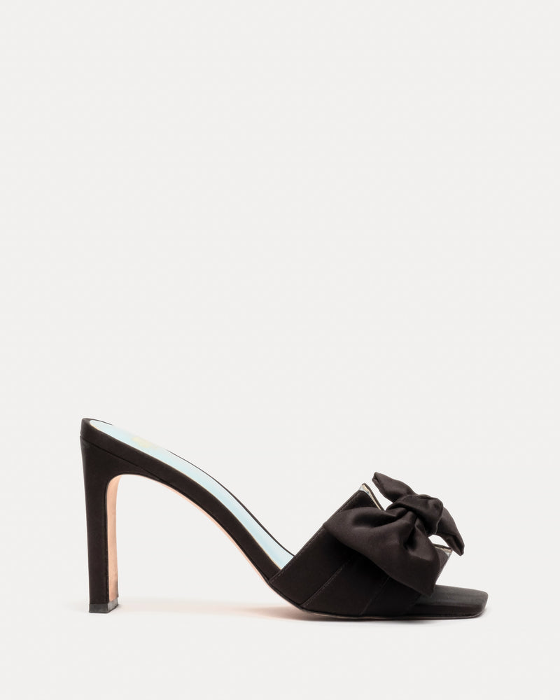 Hilary Satin Heel - Black