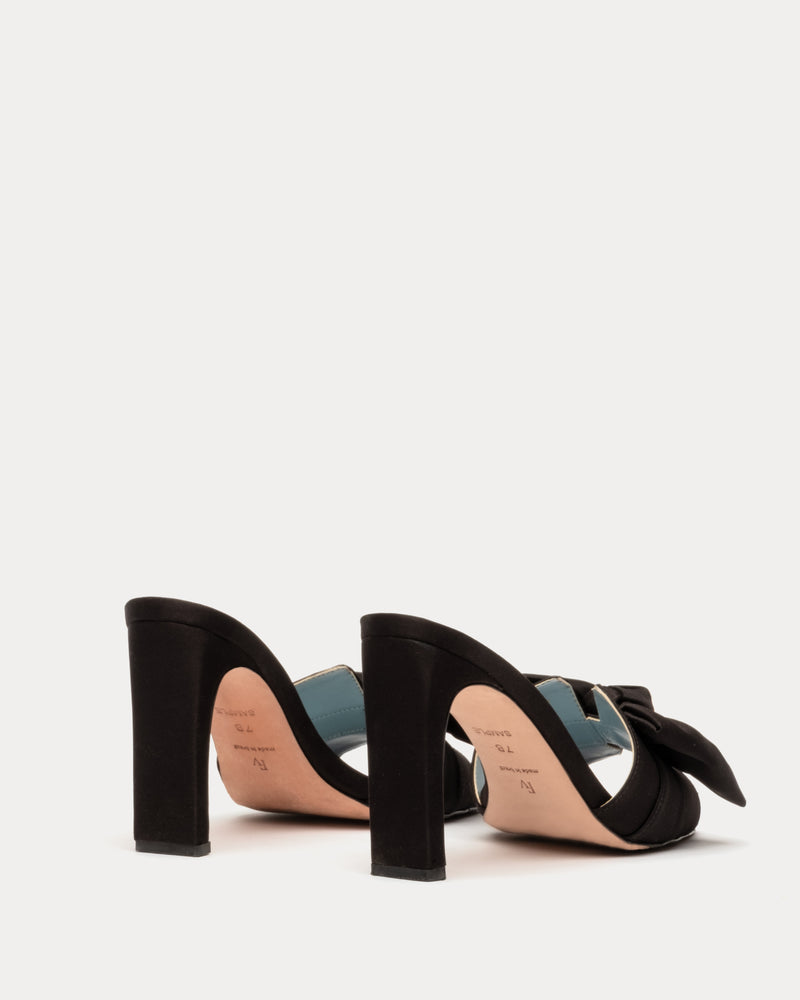 Hilary Satin Heel - Black