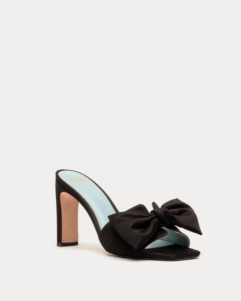 Hilary Satin Heel - Black