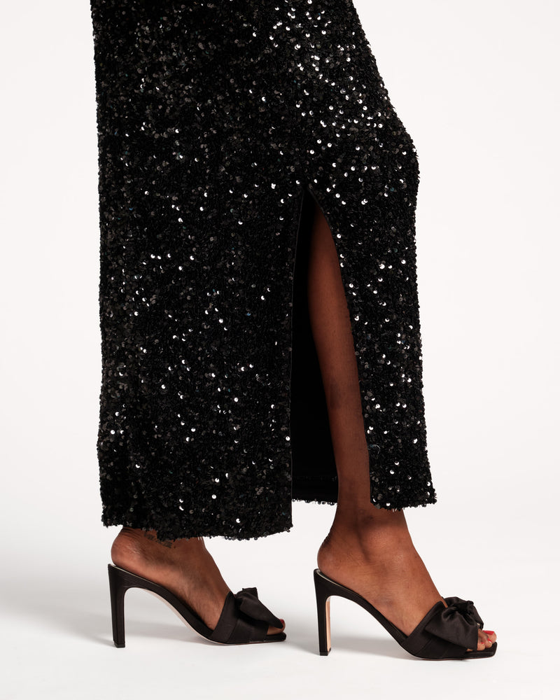 Hilary Satin Heel - Black
