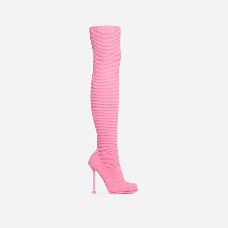 Stiletto Heel Over The Knee High Sock Boots That Girl by lemonade