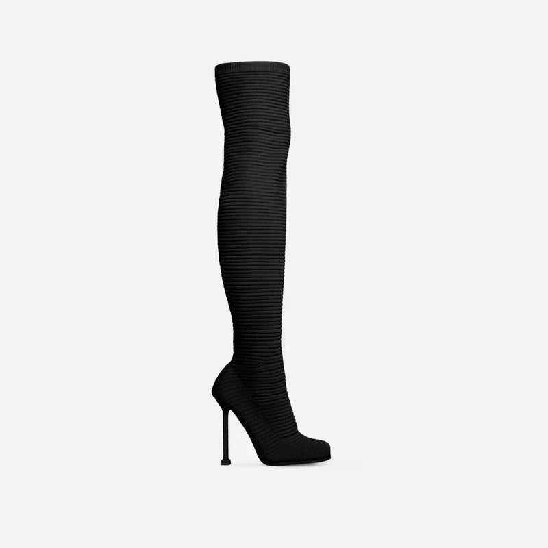 Stiletto Heel Over The Knee High Sock Boots That Girl by lemonade