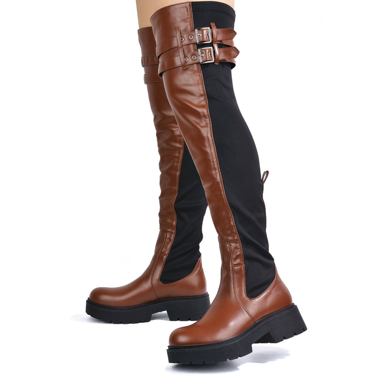 Women's Over The Knee High Low Block Heel Riding Boots Traitor By Cape Robbin