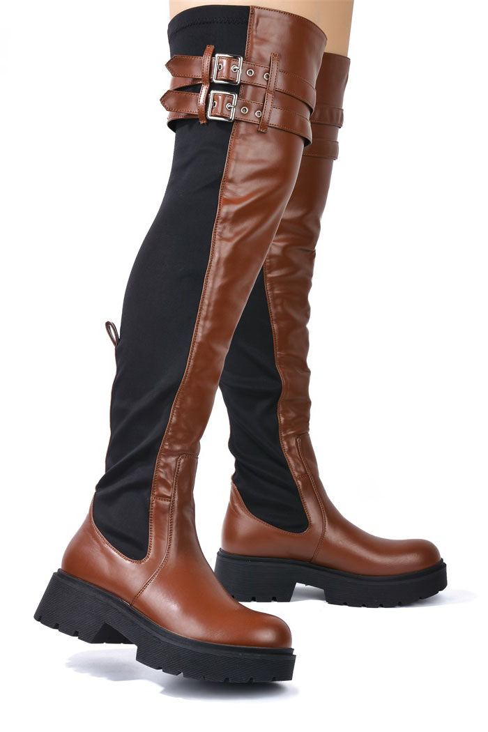 Women's Over The Knee High Low Block Heel Riding Boots Traitor By Cape Robbin