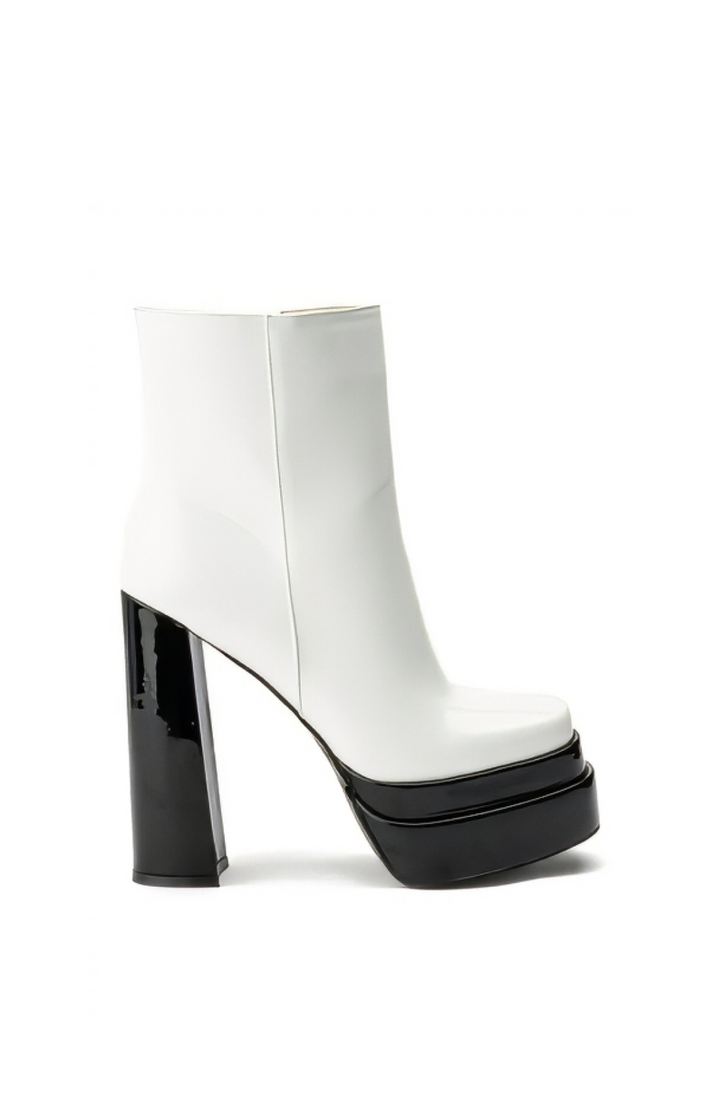 MATEO-BLKWHT PLATFORM BOOTIE