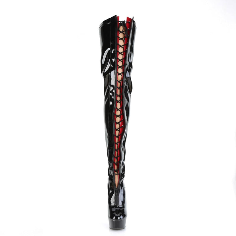 DELIGHT-3027 Black-Red Stretch Patent/Black