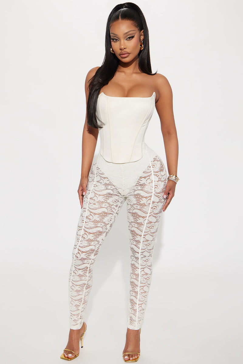 Night Away Corset Top - Cream