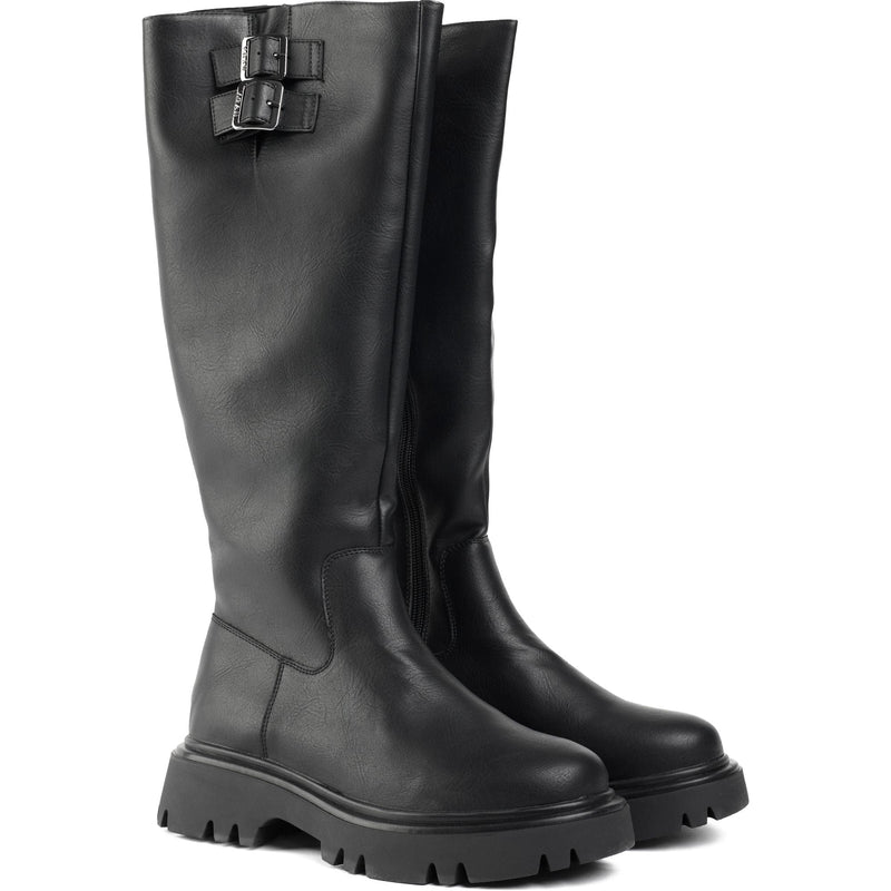 Bram Women's Vegan Leather Knee High Boots | Black