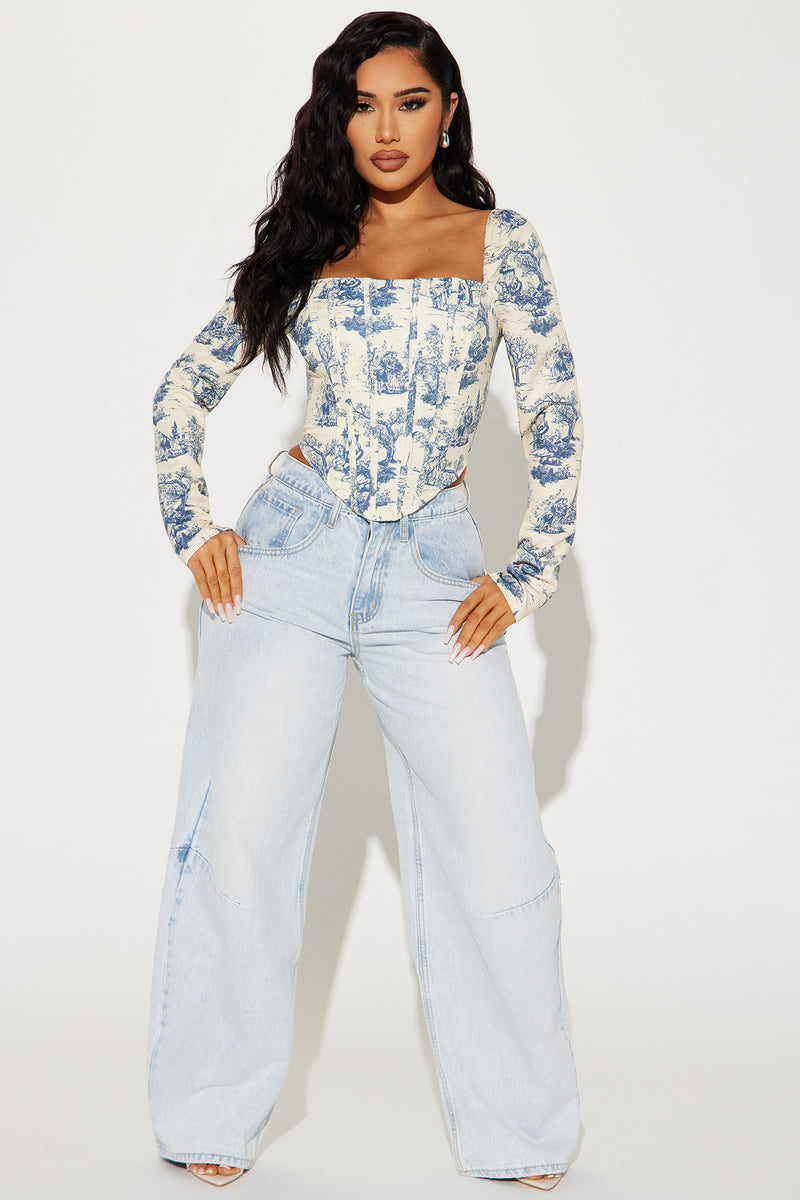 Simple Life Corset Top - Blue/combo