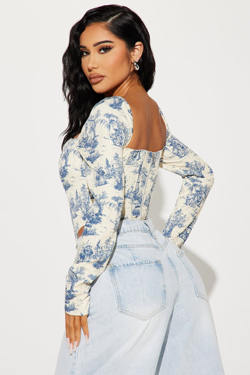 Simple Life Corset Top - Blue/combo