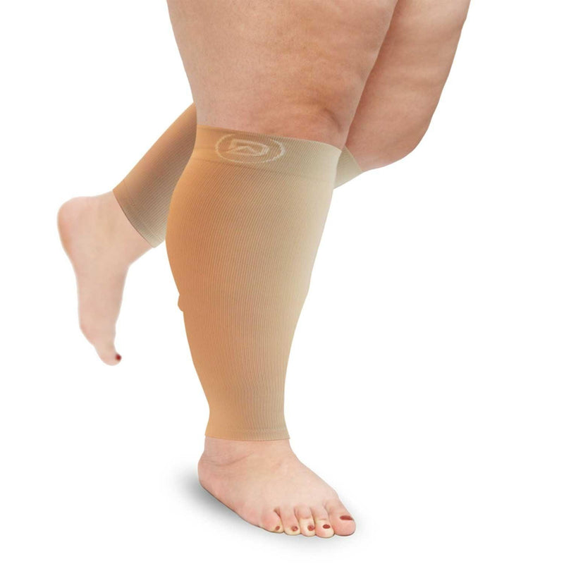 WIDE Calf Compression Sleeves 20-30 mmHg | Plus Size by Dominion Active (1 Pair)