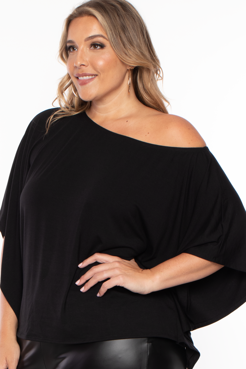 Plus Size Tori Off The Shoulder Top - Black