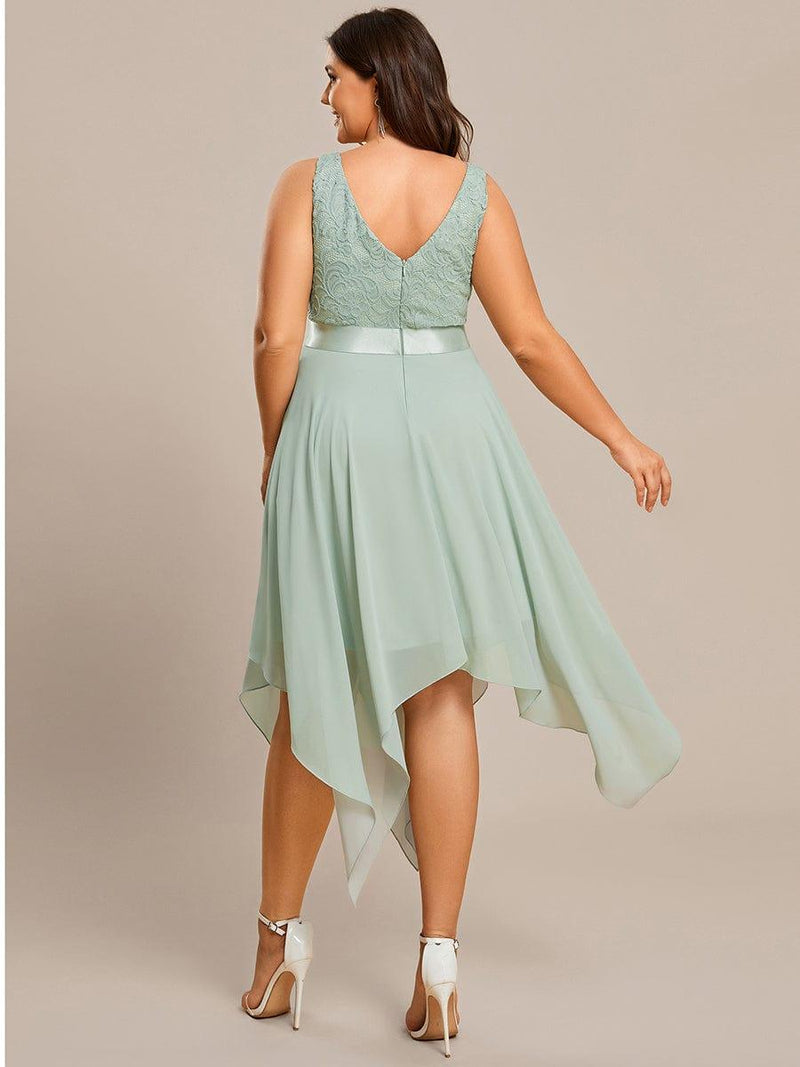 pretty COSTA|Plus Size Stunning V Neck Prom Lace Dress for Women
