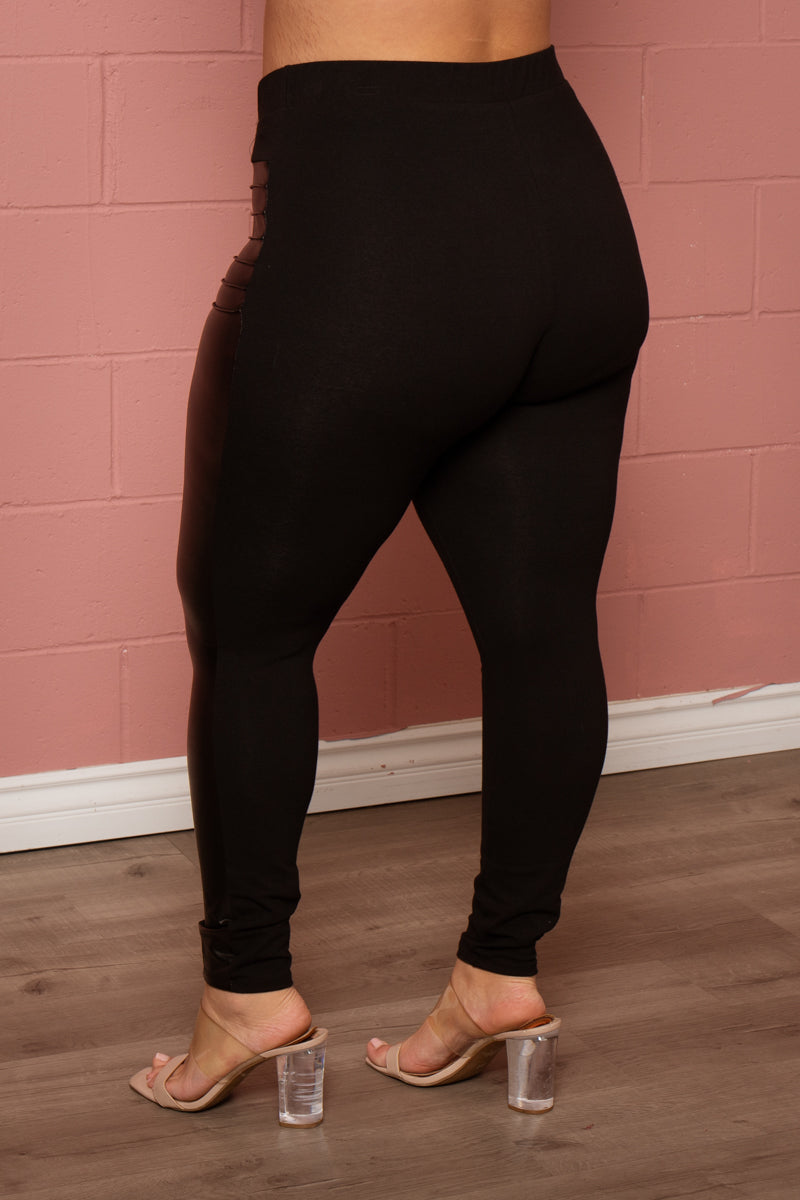 Plus Size Rebel Edge Moto Leggings - Black