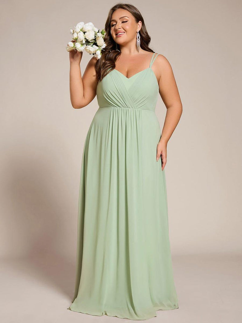pretty RUBY|Plus Size Convertible Lace-Up Chiffon Bridesmaid Dress