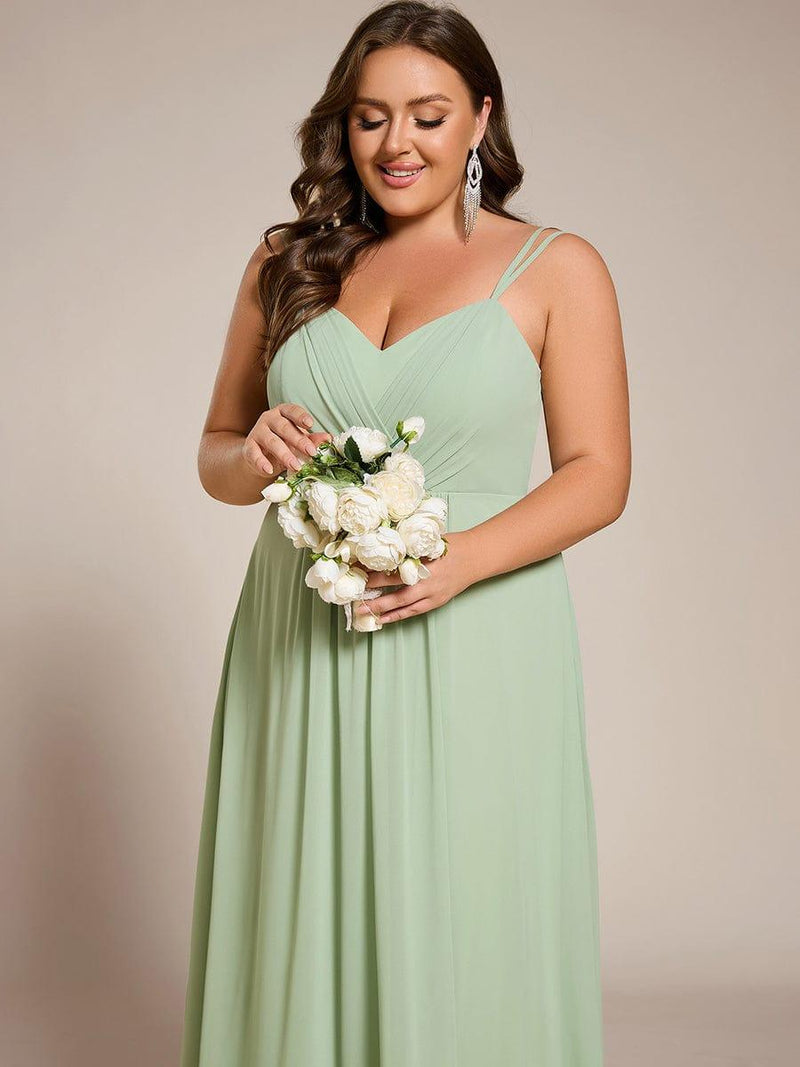 pretty RUBY|Plus Size Convertible Lace-Up Chiffon Bridesmaid Dress