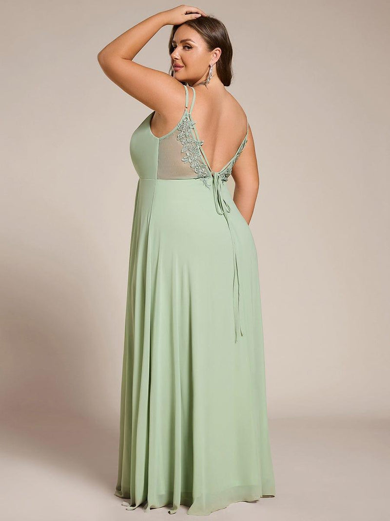 pretty RUBY|Plus Size Convertible Lace-Up Chiffon Bridesmaid Dress
