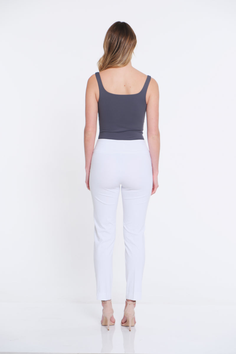 Plus Size White Elastic Waist Pants