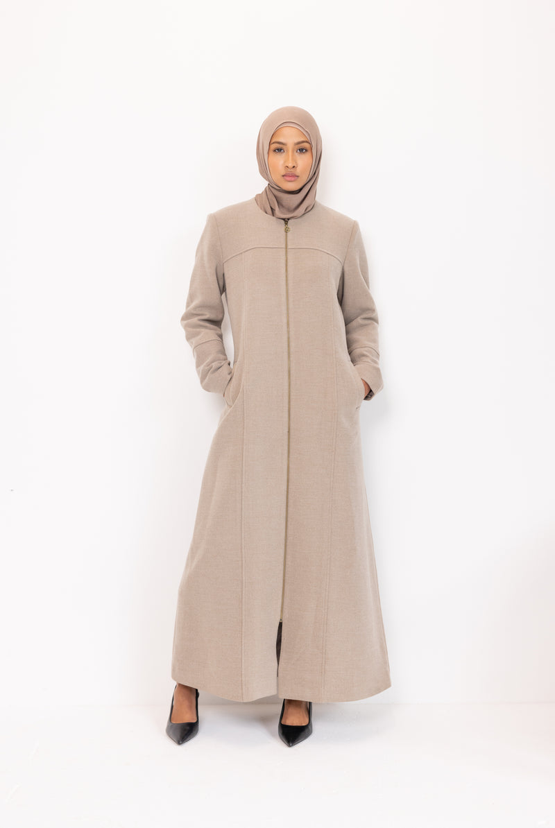 Winter Plus size Abaya - Mocha
