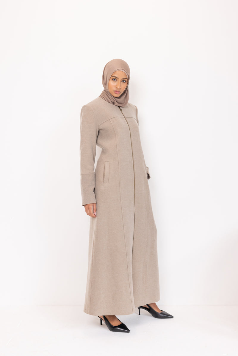 Winter Plus size Abaya - Mocha