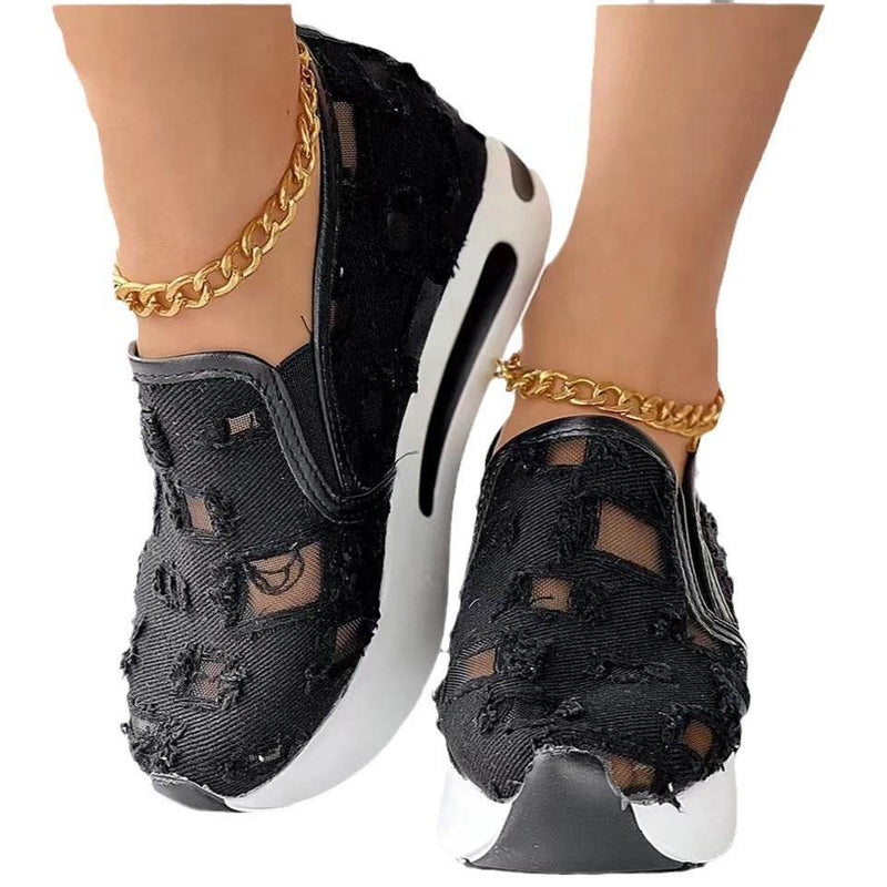 Plus Size Wedge Flats for Women - Breathable Hidden Heels, Stylish Colors