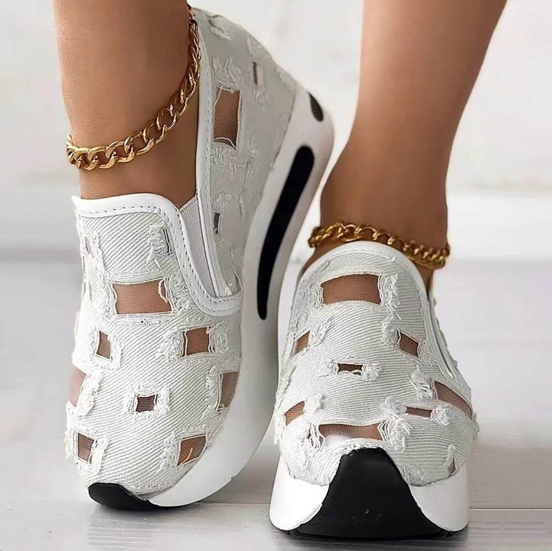Plus Size Wedge Flats for Women - Breathable Hidden Heels, Stylish Colors