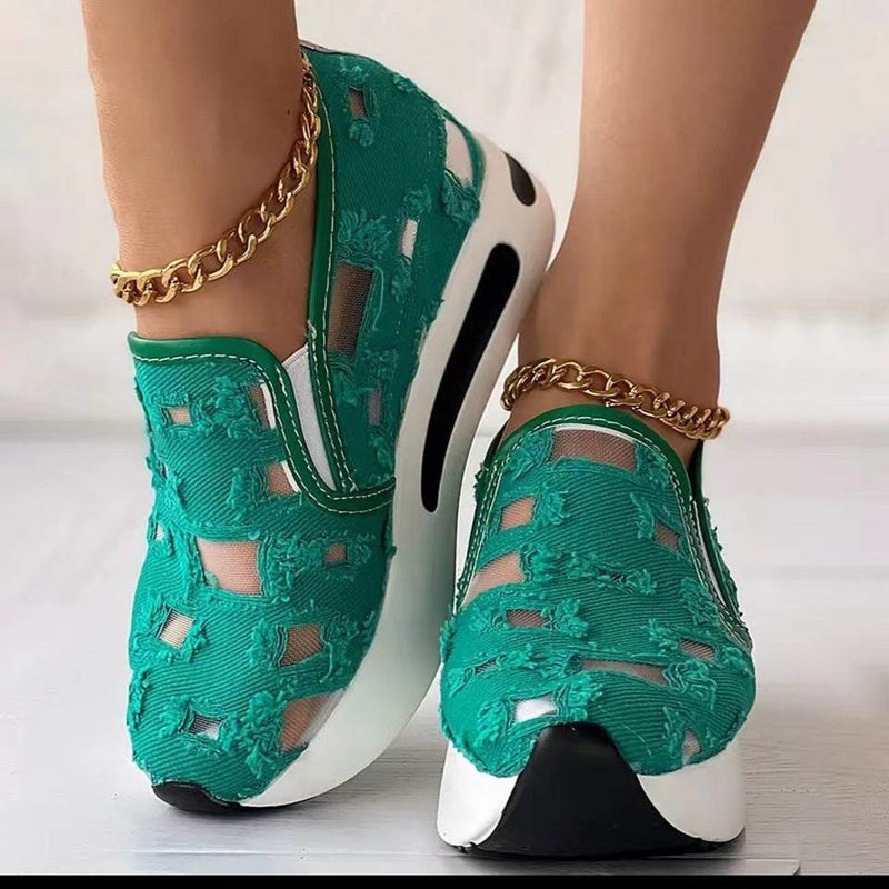 Plus Size Wedge Flats for Women - Breathable Hidden Heels, Stylish Colors