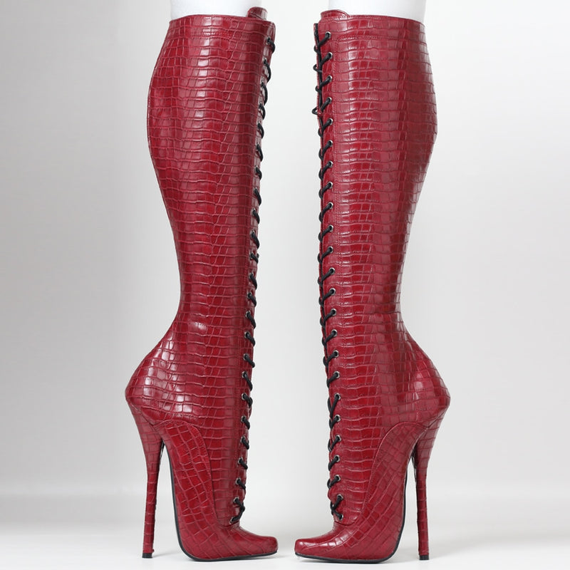 Madame - 7 Inch High Heel Drag Queen Extreme Ballet Knee High Boots - Plus size
