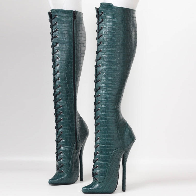 Madame - 7 Inch High Heel Drag Queen Extreme Ballet Knee High Boots - Plus size