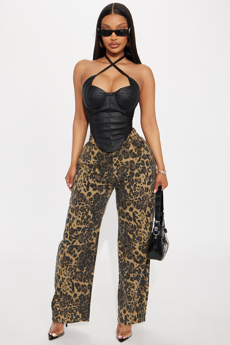 All I Needed Leather Corset Top - Black