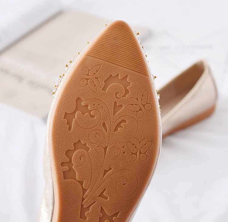 Petite to Plus Size Dressy Diamante Pointed Ballet Flats (32-45)