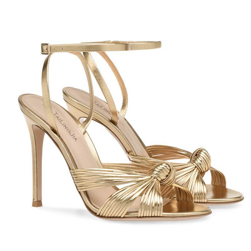Buycenter Women's Plus Size Stiletto Heels - Trendy Light Gold PU