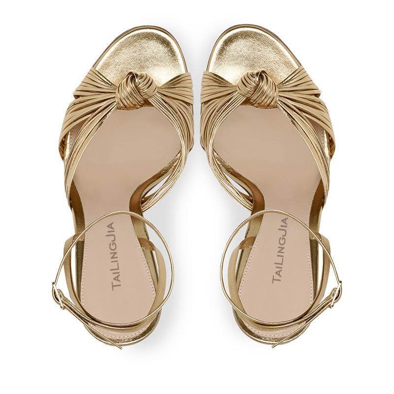 Buycenter Women's Plus Size Stiletto Heels - Trendy Light Gold PU