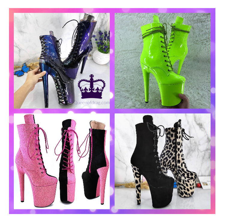 Wild - Drag Queen Custom Made Platform Boots pick your color - Plus Size