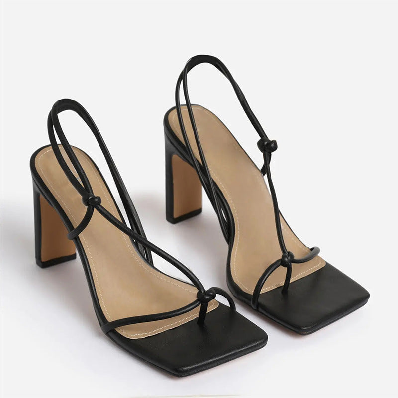 Ladies Fashion Square Toe Strap Chunky Heel Plus Size Sandals
