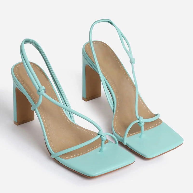 Ladies Fashion Square Toe Strap Chunky Heel Plus Size Sandals
