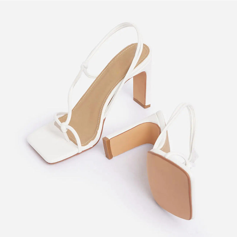 Ladies Fashion Square Toe Strap Chunky Heel Plus Size Sandals