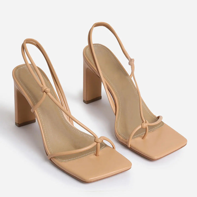 Ladies Fashion Square Toe Strap Chunky Heel Plus Size Sandals