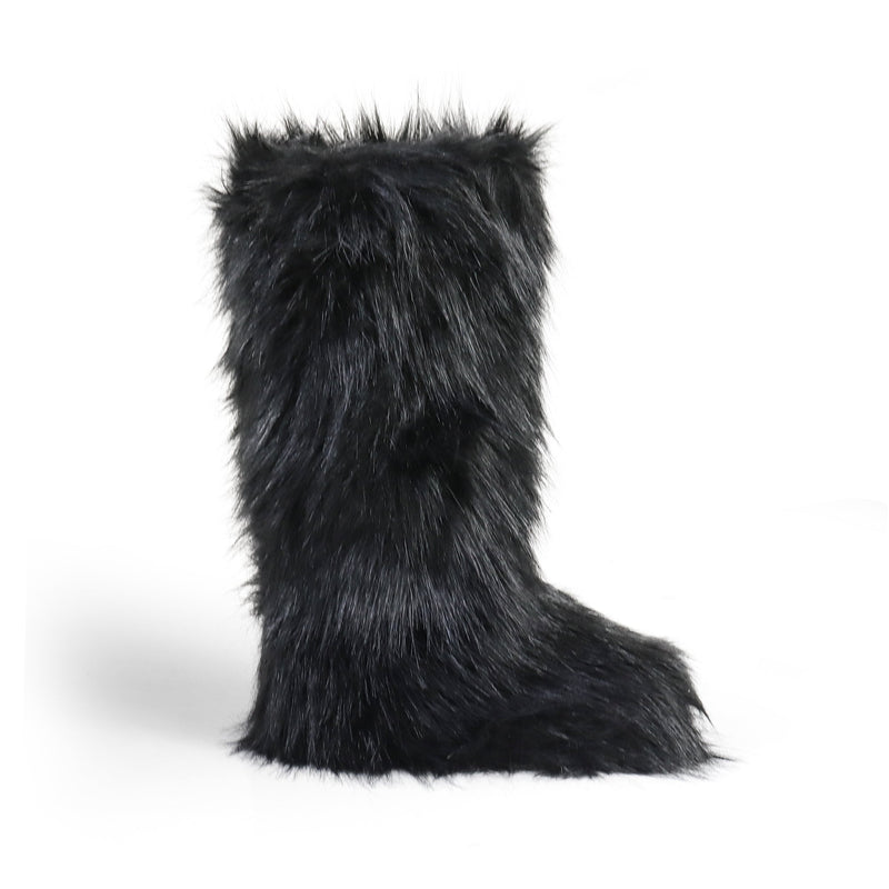 Winter Fuzzy Snow Boots Fluffy Over The Knee Platform Warm Boots, Halloween Party Fashion