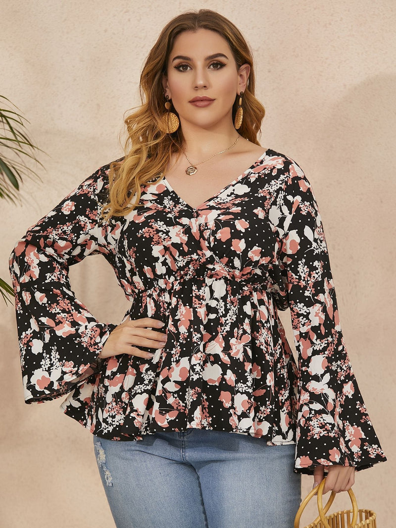 Plus Size  Women Clothing Printed Loose Top Shirt