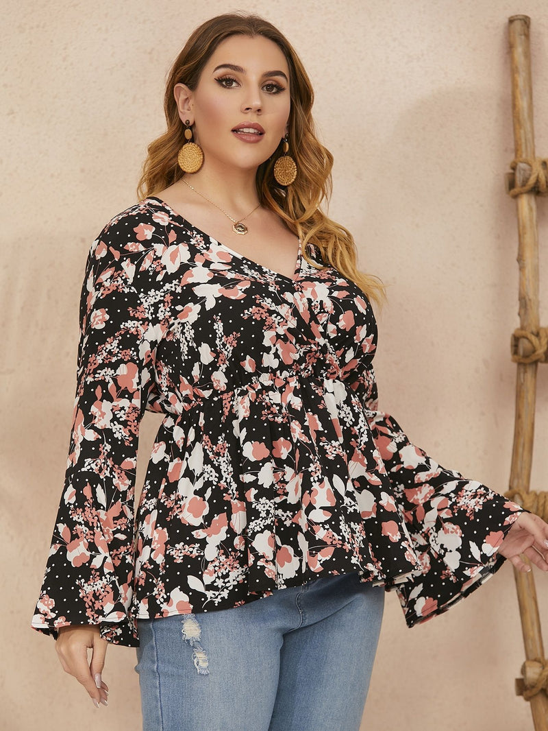 Plus Size  Women Clothing Printed Loose Top Shirt