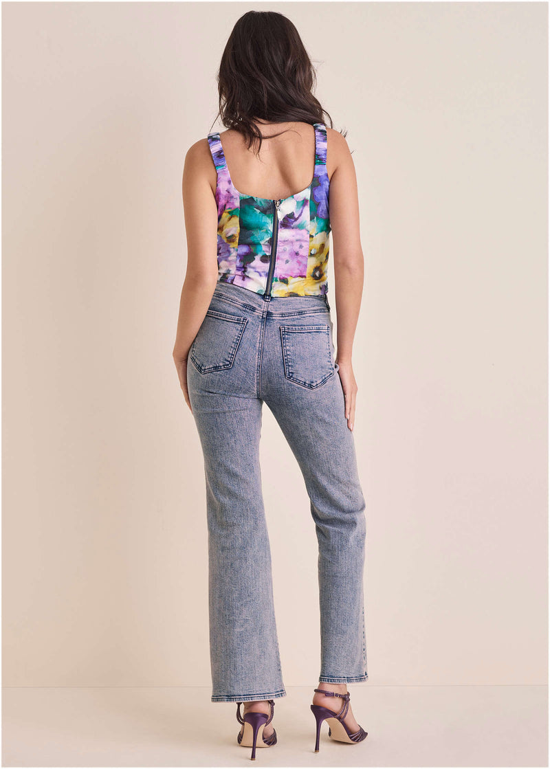 Printed Corset Top  - Monet's Garden