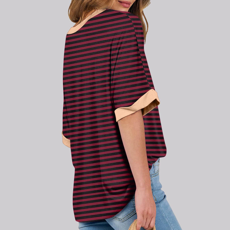 Generic Plus Size Blouses for Women 4x-5x Clearance Large Short Sleeve Work Tops for Women White Tshirt Women Plain Tees for Women Summer Workout Clothes for Women, A3_red