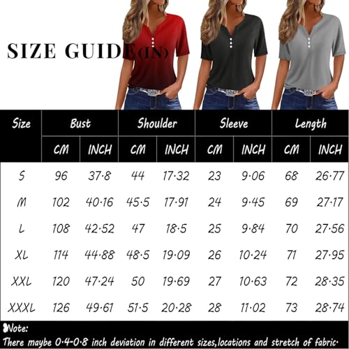 Women'S Plus Size Shirts Tunics for Women 2024 Teen Summer Clothes V Neck Short Sleeve Tops Button Blouse Top Cute Shirts for Women Trendy Casual Summer Tops Womens Tops Turquoise XL