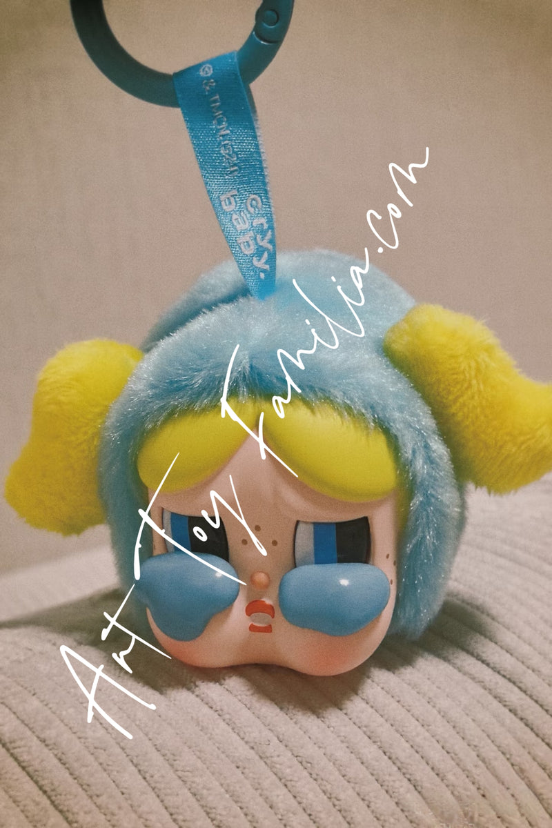 Crybaby x Powerpuff Girls Sad Club Series Vinyl Plush Keychain - 飞天小女警糖胶脸毛绒