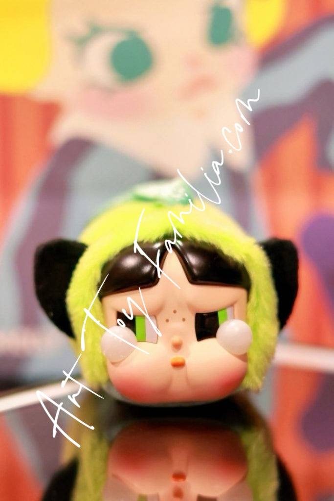 Crybaby x Powerpuff Girls Sad Club Series Vinyl Plush Keychain - 飞天小女警糖胶脸毛绒