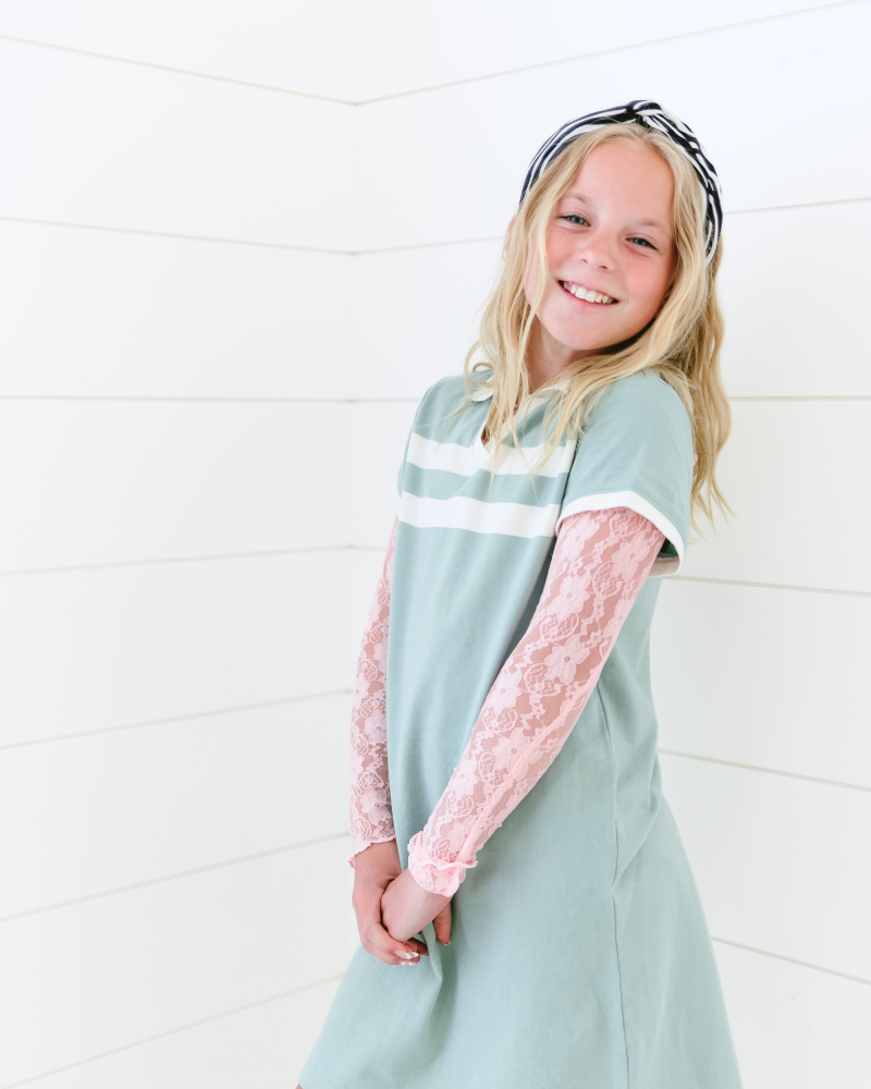 Girlee Long Sleeve Pink Lace