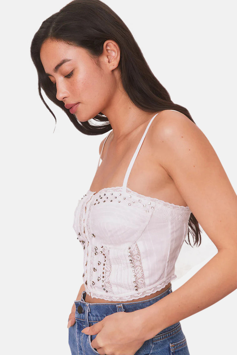 Embellished Rosabella Cami Top True White